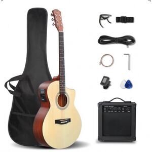 Glarry GMA201 41 Inch EQ Acoustic Guitar Kit With Amp Musical Instrument
